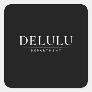 Delulu Department Streetwear Nepmerk Aesthetic Vierkante Sticker