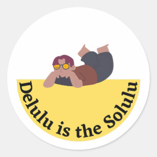 Delulu Is de Solulu Grappige Meme-ontwerp Ronde Sticker
