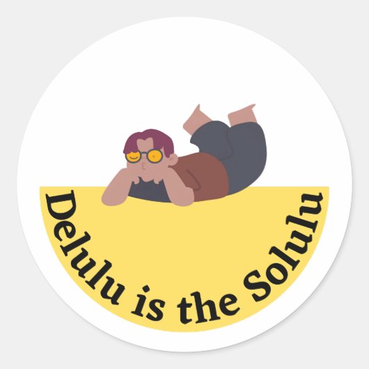 Delulu Is de Solulu Grappige Meme-ontwerp Ronde Sticker (Voorkant)