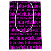#Delulu is de Solulu Hot Pink Magenta op zwart Medium Cadeauzakje (Voorkant)