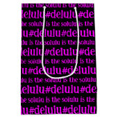 #Delulu is de Solulu Hot Pink Magenta op zwart Medium Cadeauzakje (Achterkant)