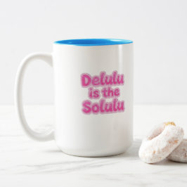 Delulu is de Solulu Roze Glitter Mok | Grappige Ge
