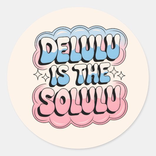 Delulu is de ziel ronde sticker (Voorkant)