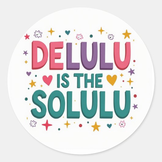 Delulu Solulu Meme Stickers Set (Voorkant)