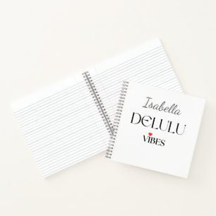 Delulu Vibes, Grappige Esthetische Citaat Cadeau Notitieboek