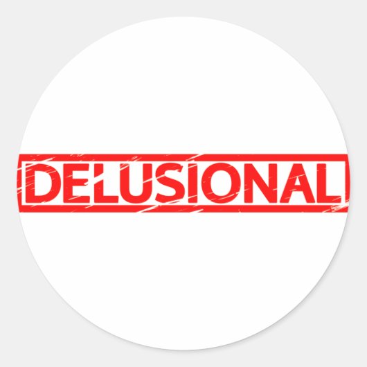 Delusional Stamp Ronde Sticker (Voorkant)