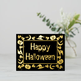 Delux Gelukkig Halloween Folie Feestdagen Briefkaart
