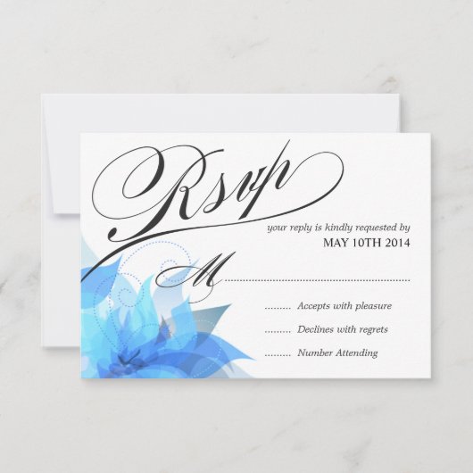 Deluxe 2-Sided Floral RSVP Kaartje (Voorkant)