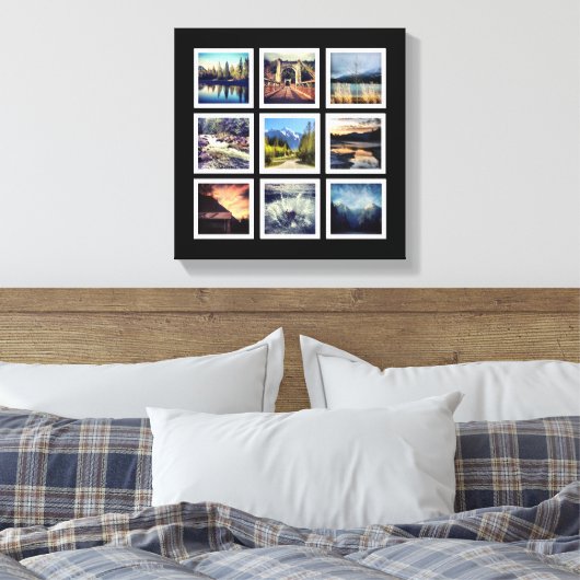 Deluxe 9 Collage van het Fotoraster Canvas Afdruk (Insitu (Slaapkamer))