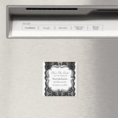 Deluxe Bewaar de datum Bruiloft  Kant Wit Magneet (Insitu (Vaatwasser))