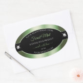 Deluxe Black Forest Green Brilliants Productlabel Ovale Sticker (Envelop)