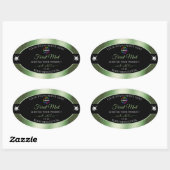 Deluxe Black Shiny Forest Green Logo Productlabel Ovale Sticker (Vel)