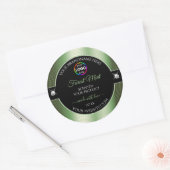 Deluxe Black Shiny Forest Green Logo Productlabel Ronde Sticker (Envelop)