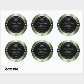 Deluxe Black Shiny Forest Green Logo Productlabel Ronde Sticker (Vel)