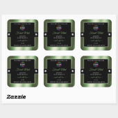 Deluxe Black Shiny Forest Green Logo Productlabel Vierkante Sticker (Vel)