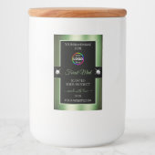Deluxe Black Shiny Forest Green Logo Productlabel Voedselcontainer Etiket (Voorkant)