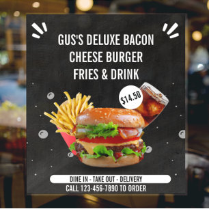 Deluxe Burger Fries — Drink Restaurant Big aanpass Poster