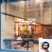 Deluxe Burger Fries Drink Restaurant Sm aanpassen Raamsticker (Cafe Raam)