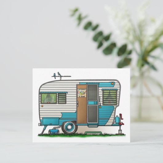 Deluxe Camper Trailer Briefkaart (Staand voorkant)
