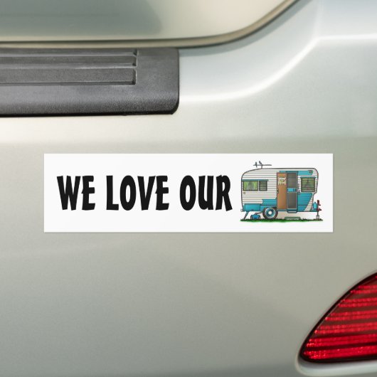 Deluxe Camper Trailer Bumpersticker (Op auto)