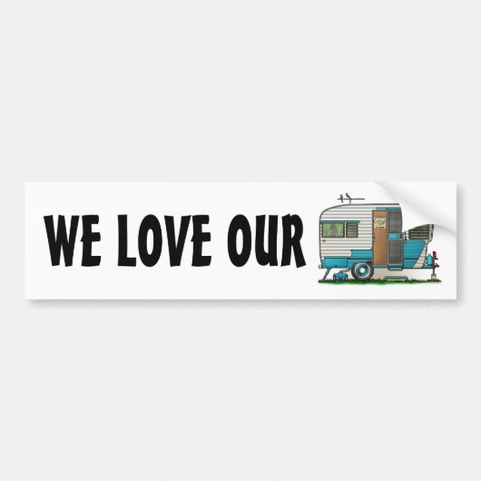 Deluxe Camper Trailer Bumpersticker (Voorkant)