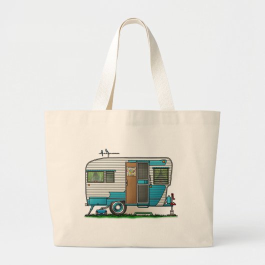 Deluxe Camper Trailer Grote Tote Bag (Voorkant)