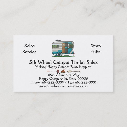 Deluxe Camper Trailer M Visitekaartje (Voorkant)