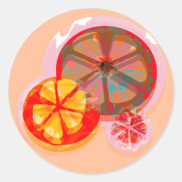 Deluxe citrus sinaasappel ronde sticker