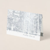 Deluxe Folie Zilveren Bomen Huwelijksuitnodiging Folie Kaarten (Voorkant)