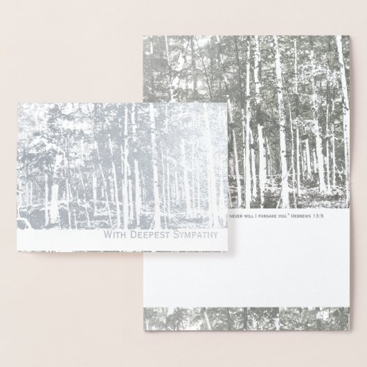 Deluxe Folie Zilveren Bomen Schrift Sympathie Kaar Folie Kaarten (Display)