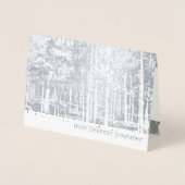 Deluxe Folie Zilveren Bomen Schrift Sympathie Kaar Folie Kaarten (Voorkant)