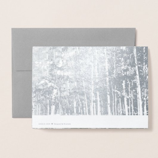 Deluxe Folie Zilveren Bomen Schrift Sympathie Kaar Folie Kaarten (Met envelop)