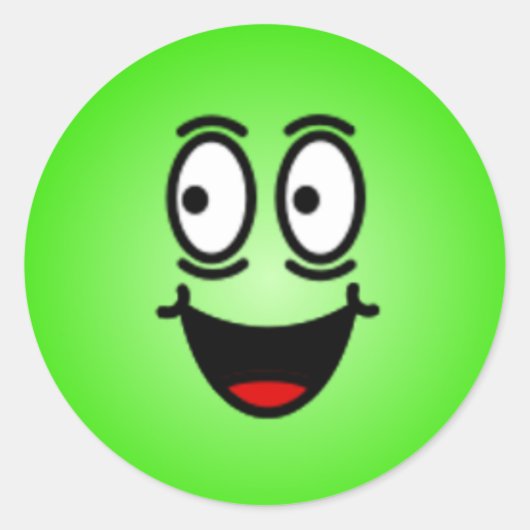 Deluxe Gekke Smiley gezichten Ronde Sticker (Voorkant)