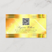 Deluxe Glanzende Gouden Gouden Grenzen met QR-Code Visitekaartje (Achterkant)