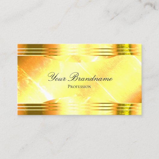 Deluxe Glanzende Gouden Gouden Grenzen met QR-Code Visitekaartje (Voorkant)