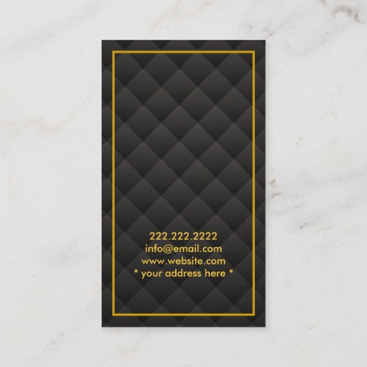 Deluxe Gold Monogram Chauffeur Visitekaartje (Achterkant)