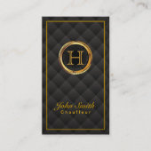 Deluxe Gold Monogram Chauffeur Visitekaartje (Voorkant)