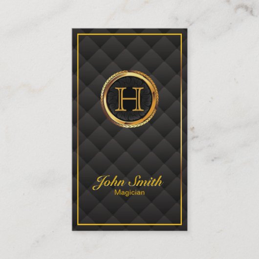 Deluxe Gold Monogram Magiciër Visitekaartje (Voorkant)