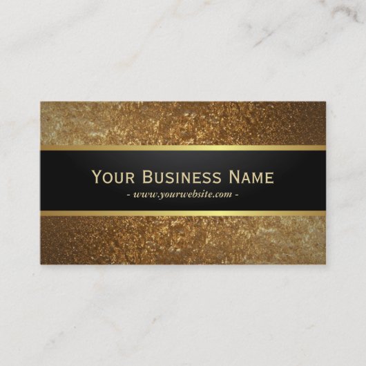 Deluxe Golden Glitter Dark Metallic Visitekaartje (Voorkant)