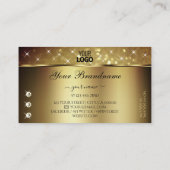 Deluxe Golden Glitter Stars Diamonds add Logo Visitekaartje (Achterkant)
