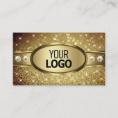 Deluxe Golden Glitter Stars Diamonds add Logo Visitekaartje (Voorkant)