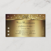 Deluxe Golden Glitter Stars Diamonds Initialen Visitekaartje (Achterkant)