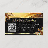 Deluxe Golden Luxury Roos Graphic QR-code en Logo Visitekaartje (Achterkant)
