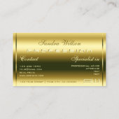 Deluxe Golden Shimmery Optica en Monogram Stijlvol Visitekaartje (Achterkant)