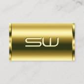 Deluxe Golden Shimmery Optica en Monogram Stijlvol Visitekaartje (Voorkant)