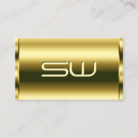 Deluxe Golden Shimmery Optica en Monogram Stijlvol Visitekaartje (Voorkant)