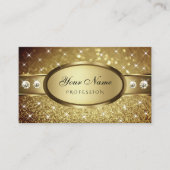 Deluxe Gouden Glitter Sterren Diamanten Uitstekend Visitekaartje (Voorkant)