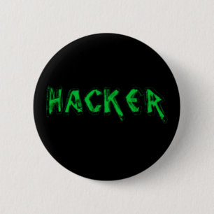 Deluxe Hacker - ruw lettertype Ronde Button 5,7 Cm