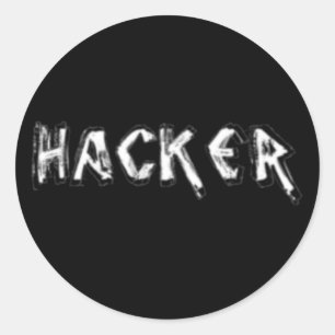 Deluxe Hacker - ruw lettertype Ronde Sticker