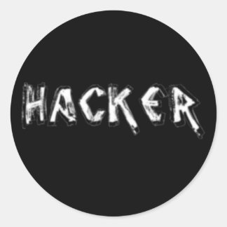 Deluxe Hacker ruwe lettertype Ronde Sticker